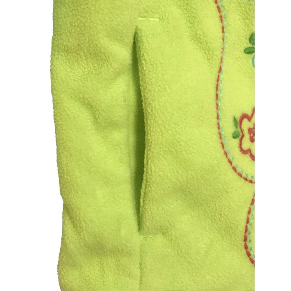 REI Baby Size 12 Months Lime Green Butterfly Fleece Full Zip Hooded Jacket - Picture 2 of 10